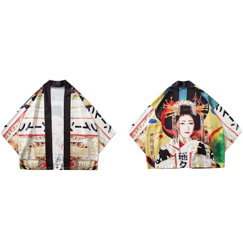 ZENJIRO KIMONO Camicia stampata estiva a maniche corte da uomo Moda Tendenza nazionale Harajuku Cardigan retrò Kimono Estate giapponese