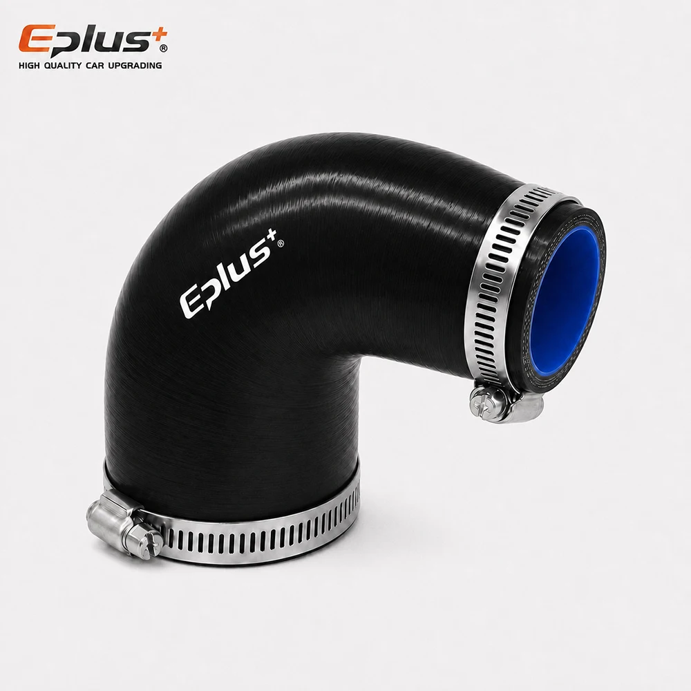 Tubo de Silicone Preto com Conector de 90 Graus, Adaptador Universal para Intercooler e Turbo de Carro