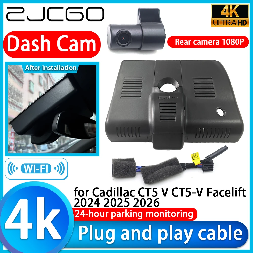 Cámara para Auto 4K DVR UHD 2160P con Lente Sony para Cadillac CT5 V CT5-V Facelift 2024 2025 2026, Grabador de Video de Estacionamiento