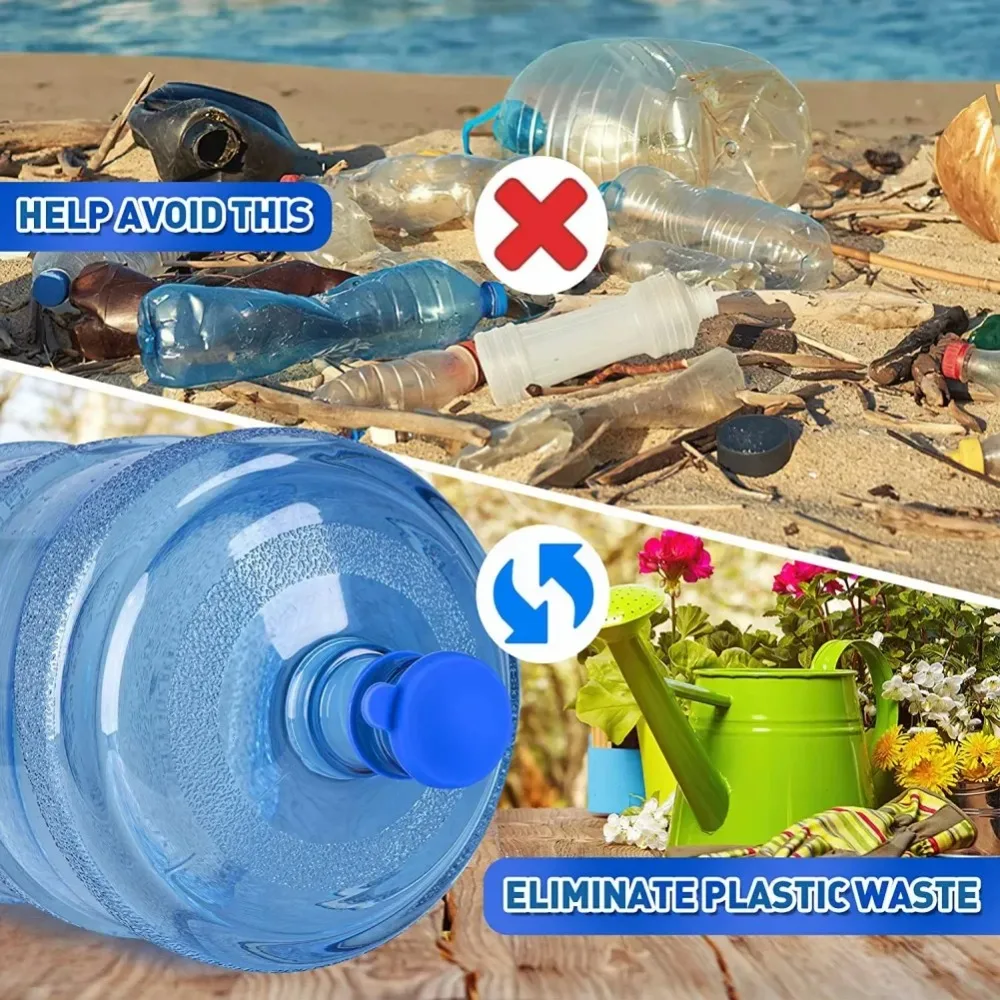 New Non-Spill Water Jugs Cap Durable Thick Silicone Water Bottle Cover with Inner Plug Reusable Bottle Cap