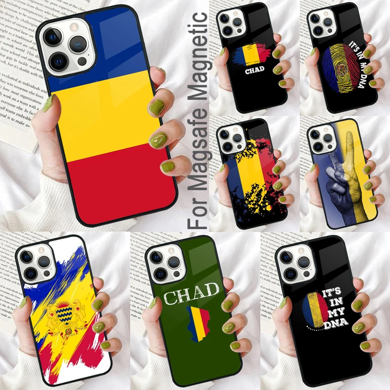 Republic of Chad Flag Magnetic Soft Phone Case for iPhone 16 Promax 15 Pro 13 14 Plus 11 12 Mini MagSafe Coque