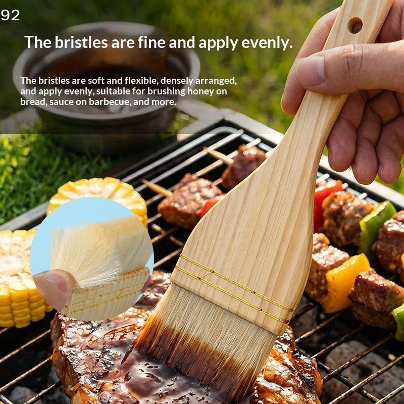 Wool Oiling Brush Set With Natural Polished Wood Handles, Suitable For Baking, Grilling, And Everyday Cooking.Century House