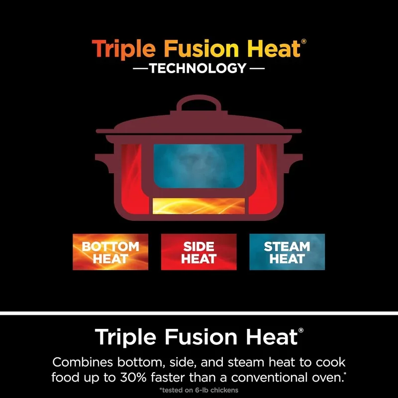 نينجا MC1000 8.5Qt طباخ متعدد 8 في 1 طباخ بطيء، فرن هولندي، خبز بخاري، صانع خبز مشوي، أكثر دفئًا، غير لاصق (كرز)