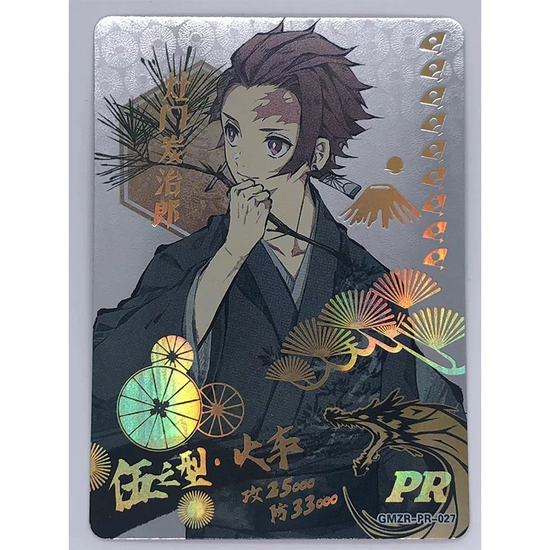 Anime Demon Slayer Laser Pr Flash Card Kochou Shinobu Agatsuma Zenitsu Collection Toy Solitaire Christmas Birthday Present