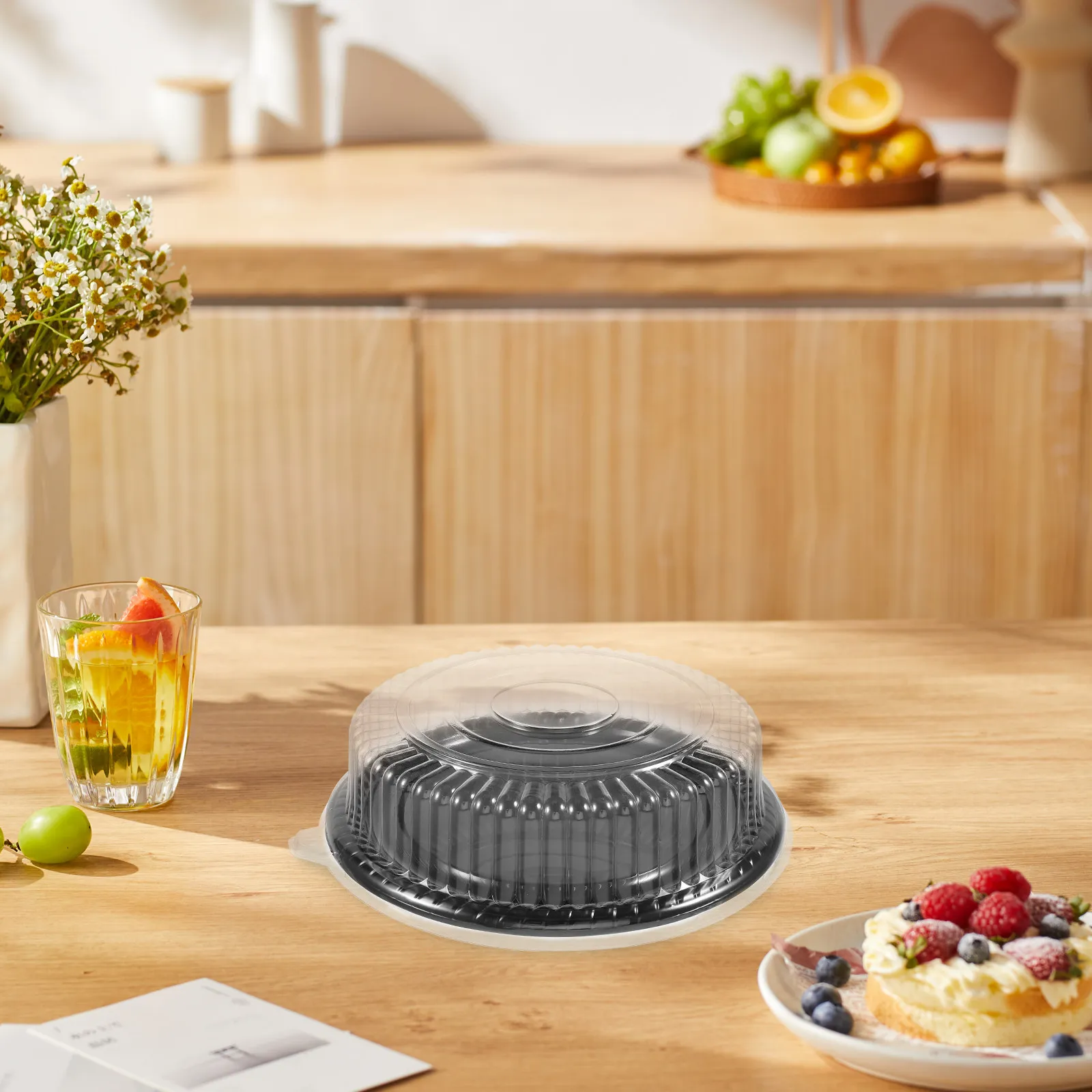 2 Sets Covered Cake Plates & Carriers – Lightweight Dessert Transport Trays for Parties, Pies, Cakes