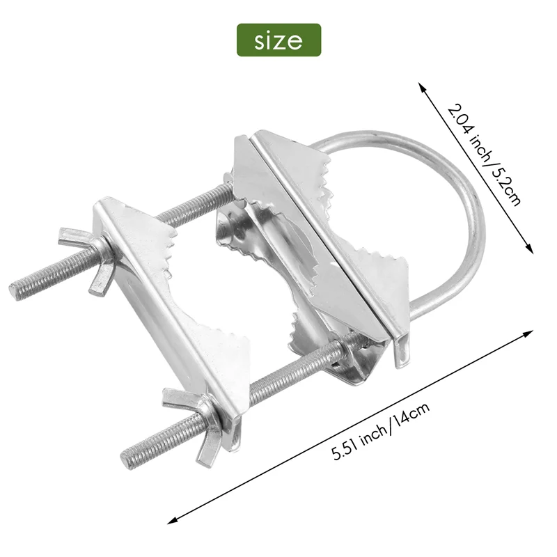 AB47-Double เสาอากาศ Mast CLAMP V Jaw BLOCK U สลักเกลียว Heavy Duty Anti-Rust เสาเสา Mount Bracket Kit สําหรับทีวี,CB (3 ชุด)