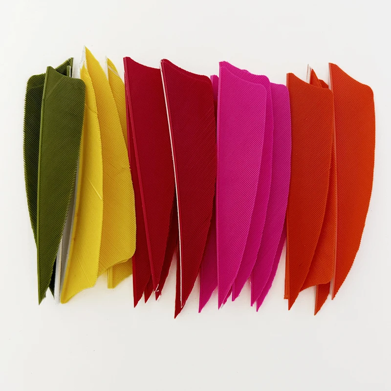 100Pcs 3Inch Carbon Fiberglass Arrow Fletching Turkey Feathers for Archery Arrow Shield Cut Right Wing