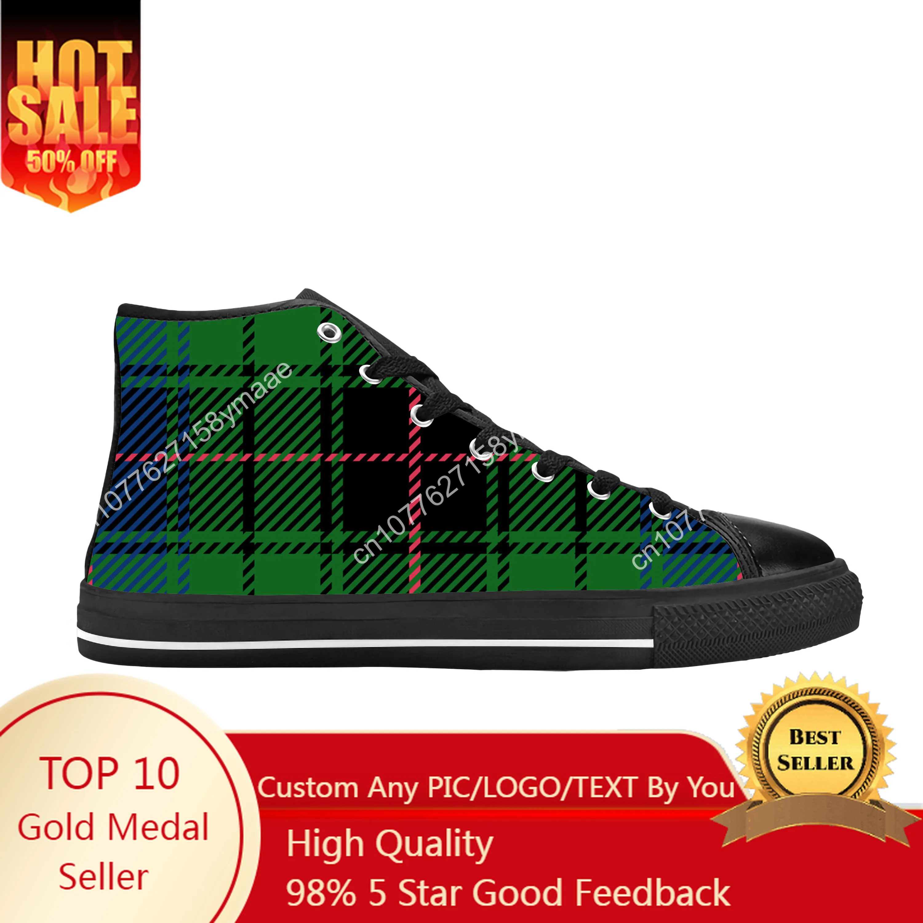 

Forbes Scottish Stewart Clan Tartan Plaid Ancient Casual Cloth Shoes High Top Comfortable Breathable 3D Print Men Women Sneakers