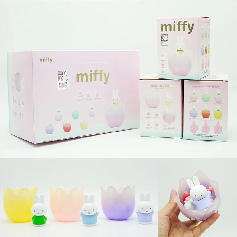 

7 Years of Miffy Tulip Home Decor Storage Organizer Floral Vase & Planter Mystery Blind Box Gifts Toy Model Anime Figure Collect