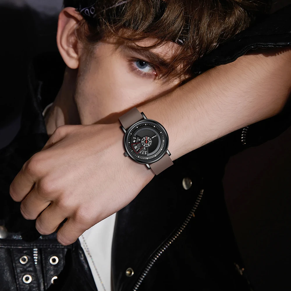 Orologio da uomo Sunlifex 3172 Data Orologio originale con cinturino in silicone alla moda casual