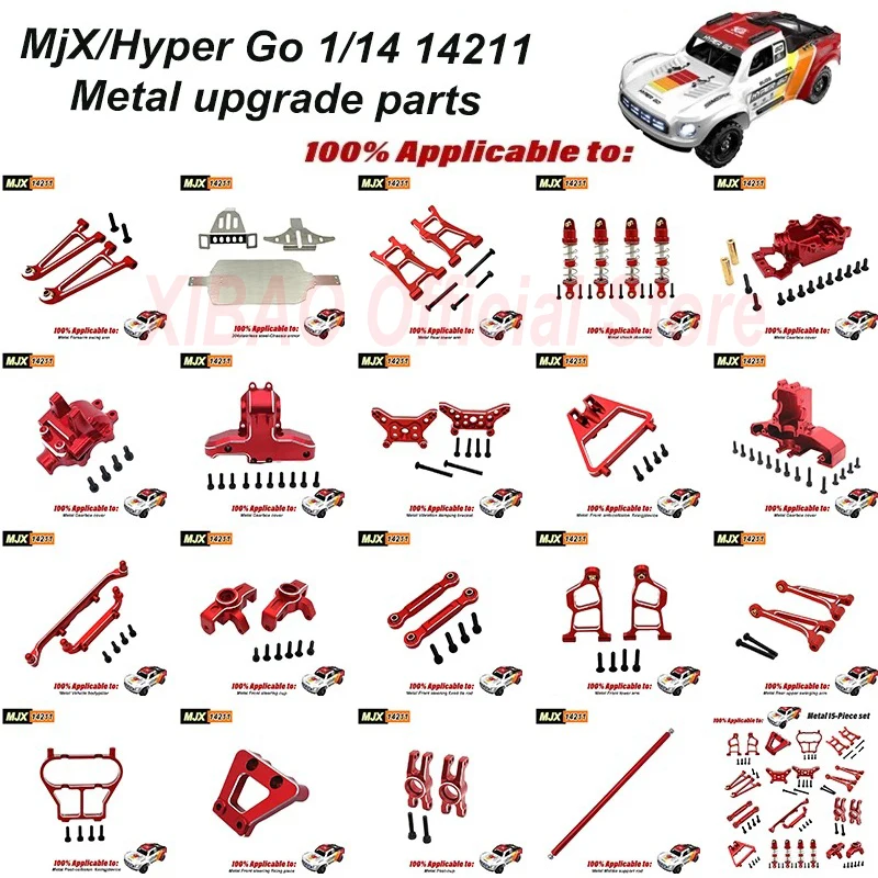 

MJX Series 14211 Hyper Go Electric Remote Control Car Metal Upgrade Parts Upper and Lower A-Arms Shock Tower Bracket Set