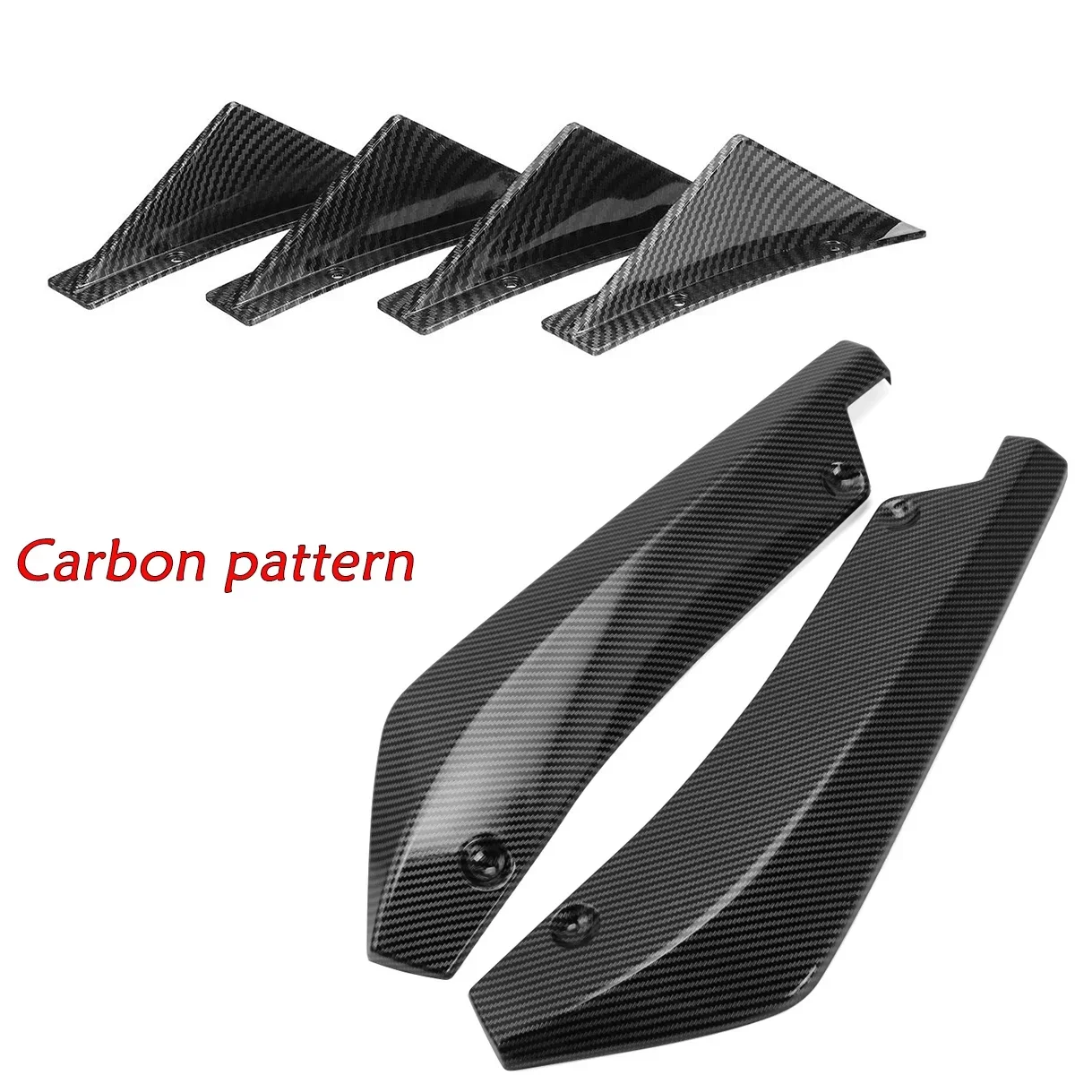 For Chevrolet Chevy Camaro 6PCS Universal 40cm Rear Bumper Spliter Cover + Diffuser Shark Fins Spoiler Set Decor Car Accessories