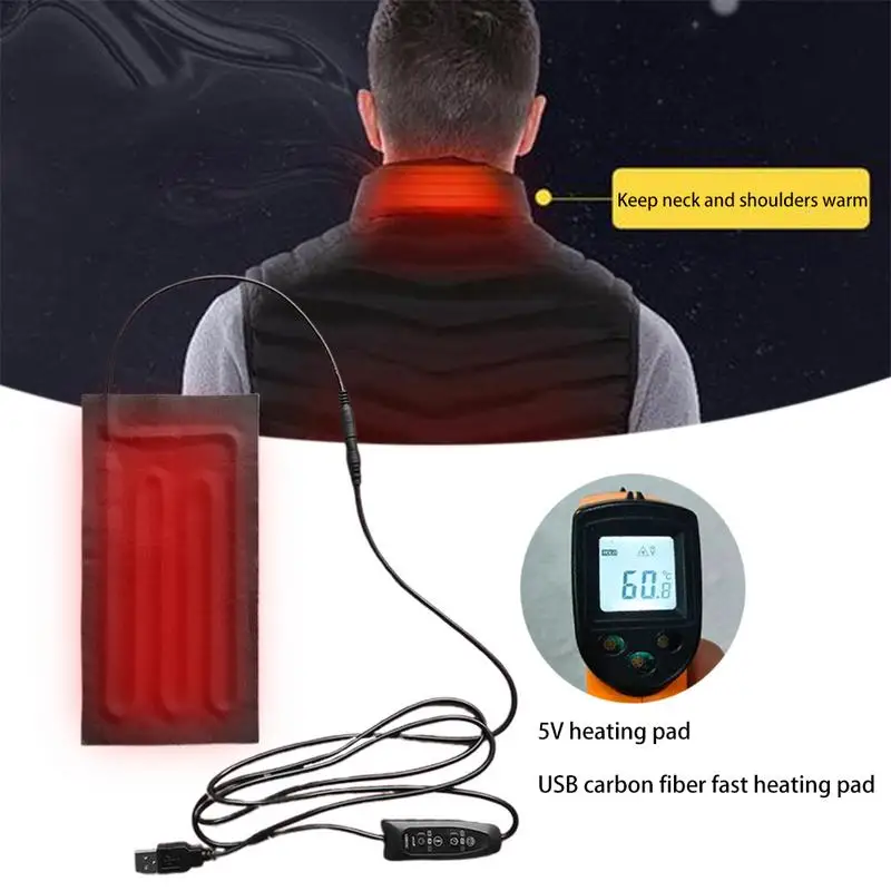 5V 8.5W Lightweight Electric USB Heating Folding Heated Pads Set vest clothes Warm Heater Mat for Outdoor Winter Camping