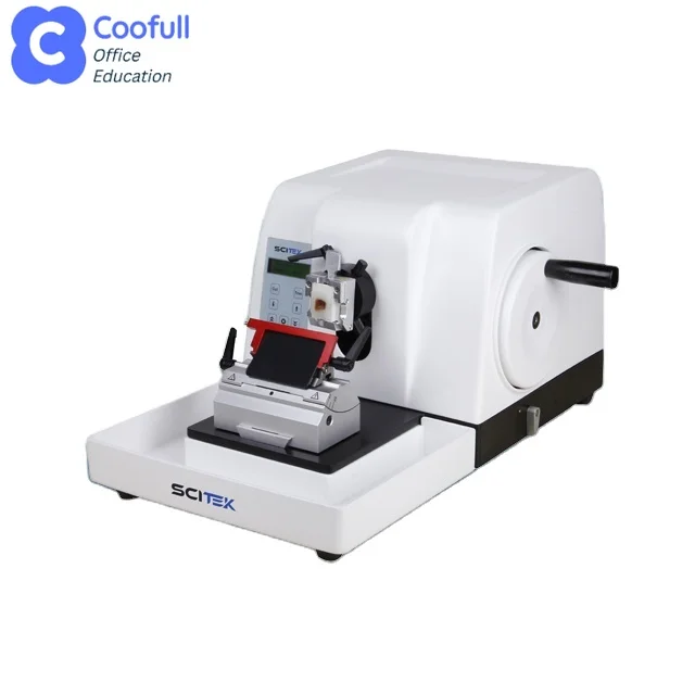 COOFULL  Semi Automatic Rotary Microtome 360 Degrees Specimen Clamp Rotation Laboratory Microtome Machine