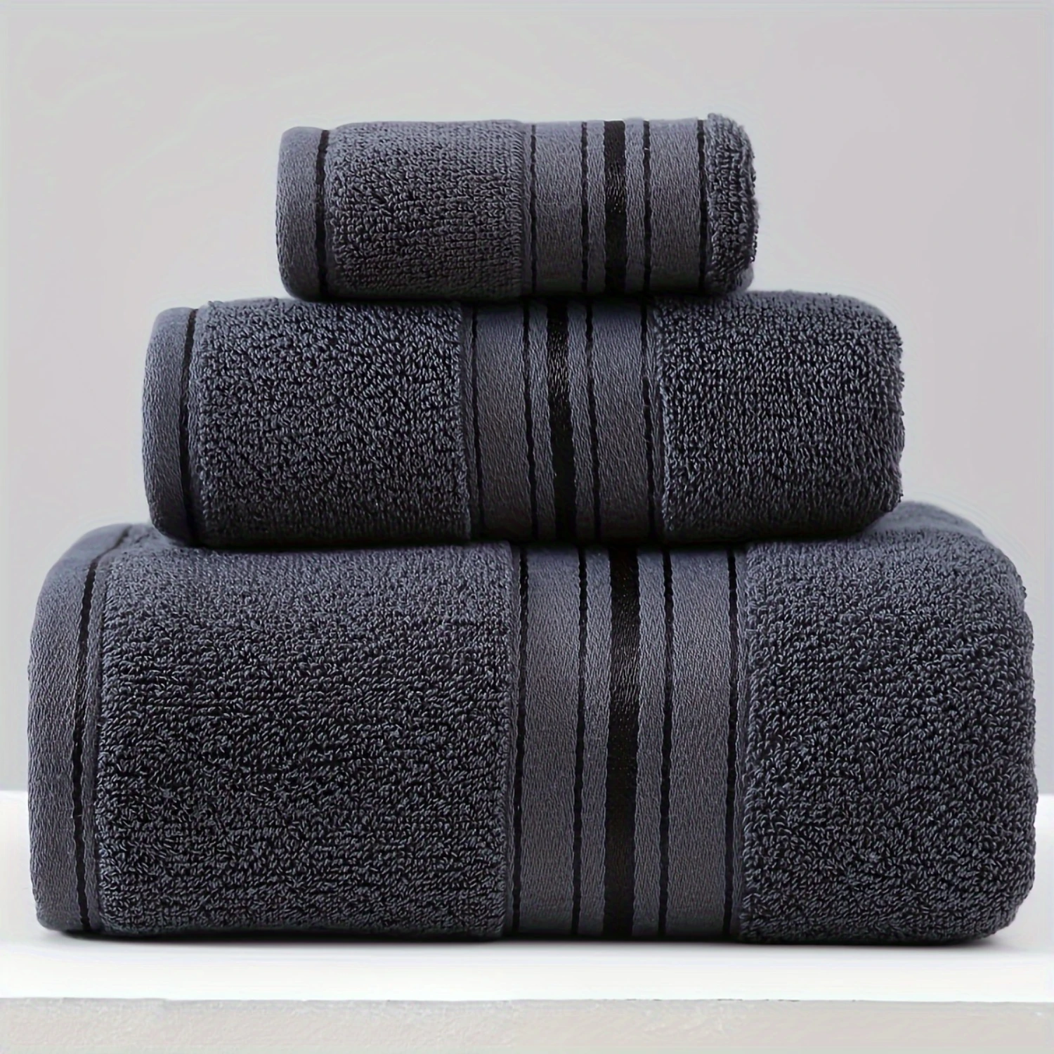 Luxury 3-Piece Cotton Bath Towel Set - Ultra-Soft, Highly Absorbent & Thick For Everyday Use And Essential Bathroom Accessories