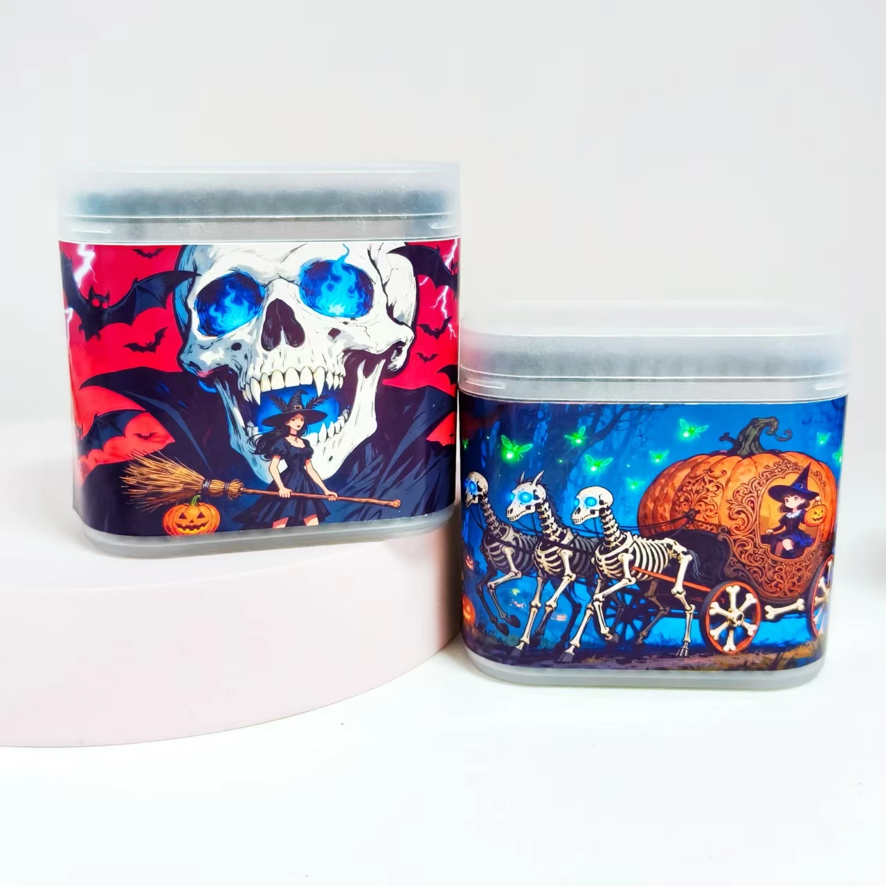 400개/800개 할로윈 마녀 패턴 면봉 블랙 양면 면봉 볼 휴일 선물 면봉