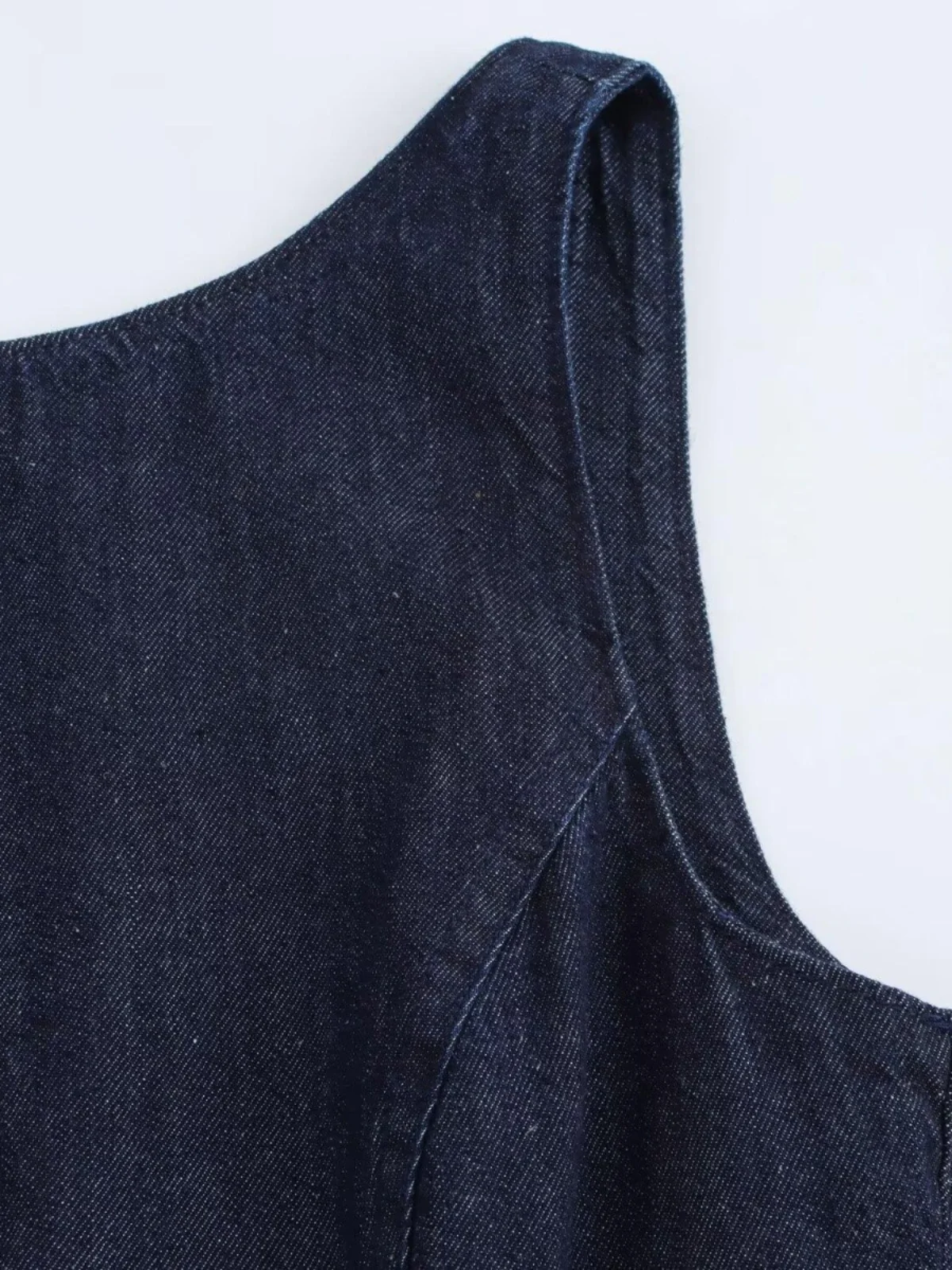 Vestido F Novo de Outono JNLEAOG, Vestido Curto de Denim Decorativo com Camadas Es, Estilo Casual, Cintura Natu...