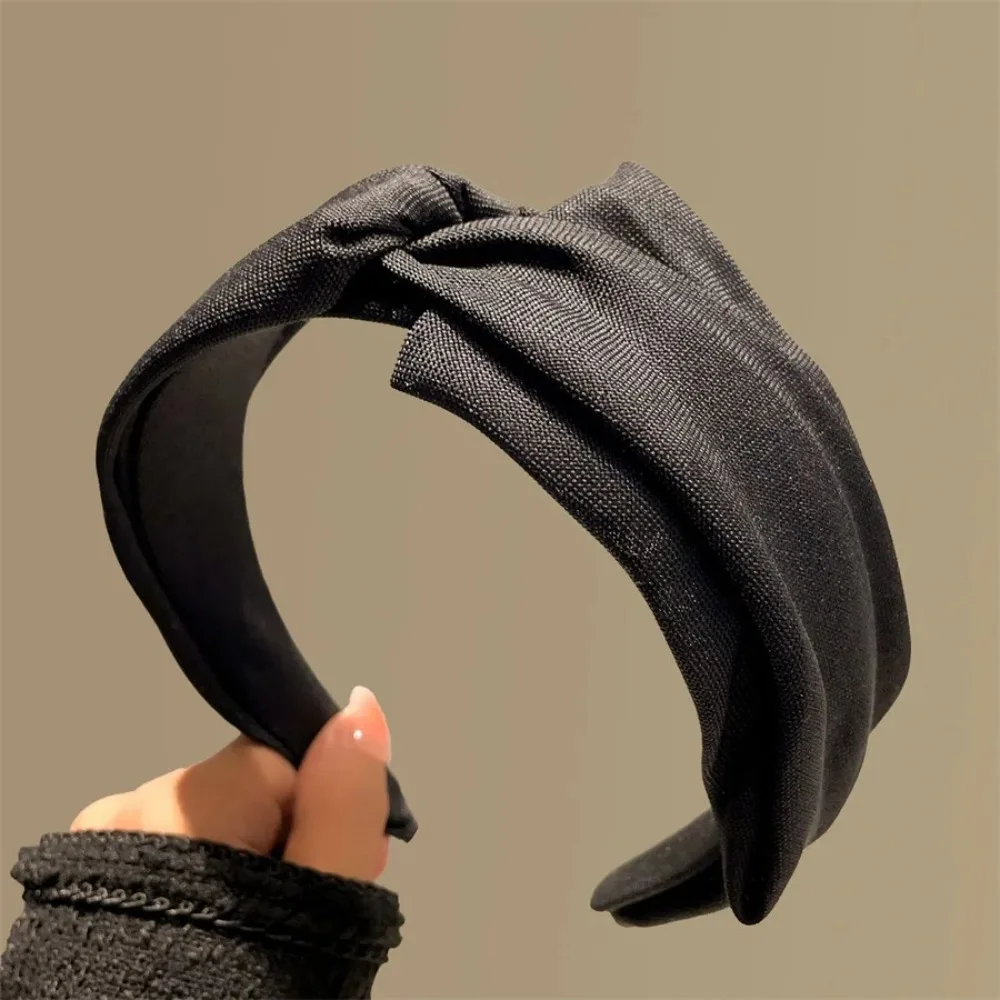 

Korean Style Knit Headband Soft Stretchable Textured Cotton Headband Knitting Cotton Crumpled Texture Ladies Hair Accessories