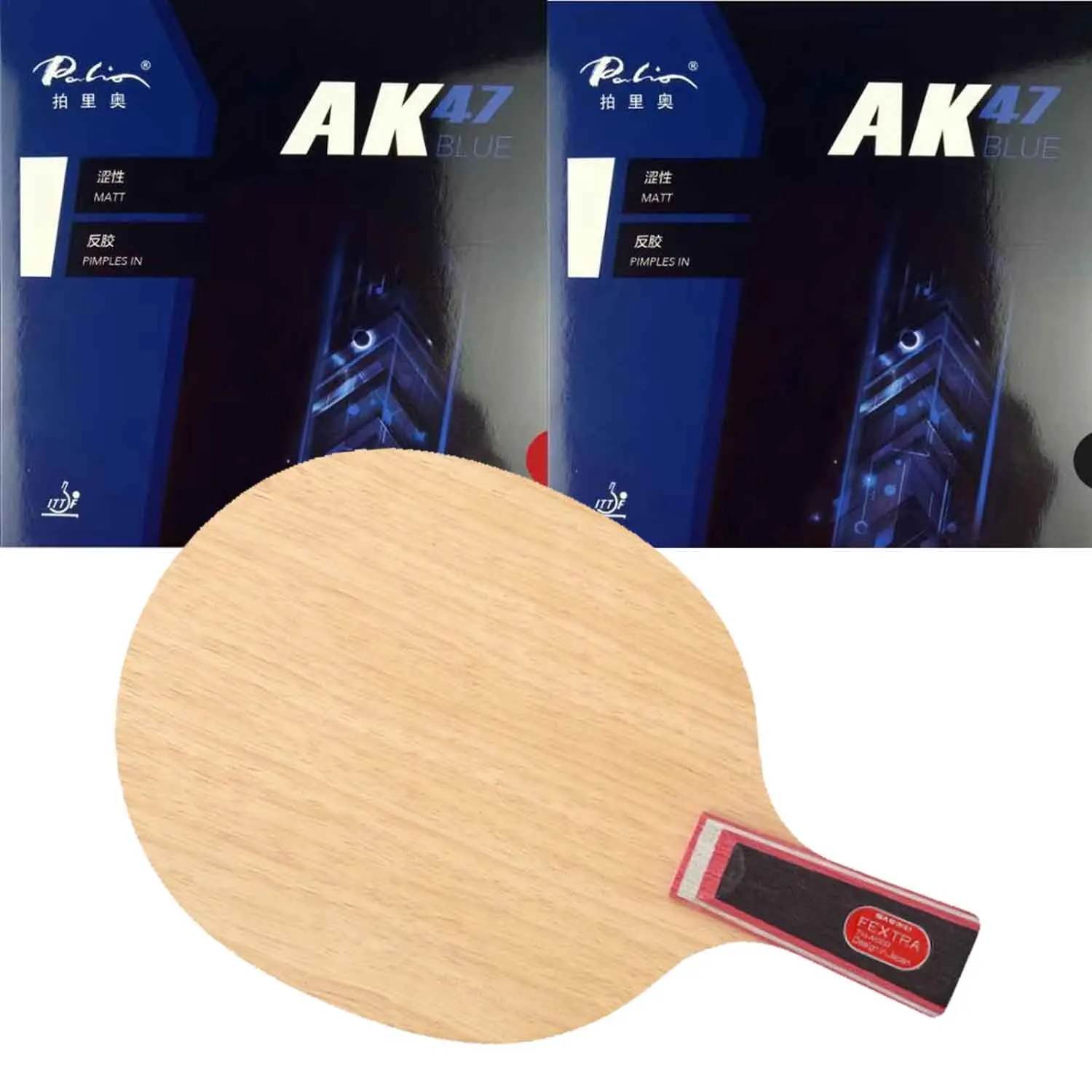 Sanwei FEXTRA 7 (Nordic VII) with Palio AK47 Blue Professional Table Tennis Blade With rubbers quality finished racket