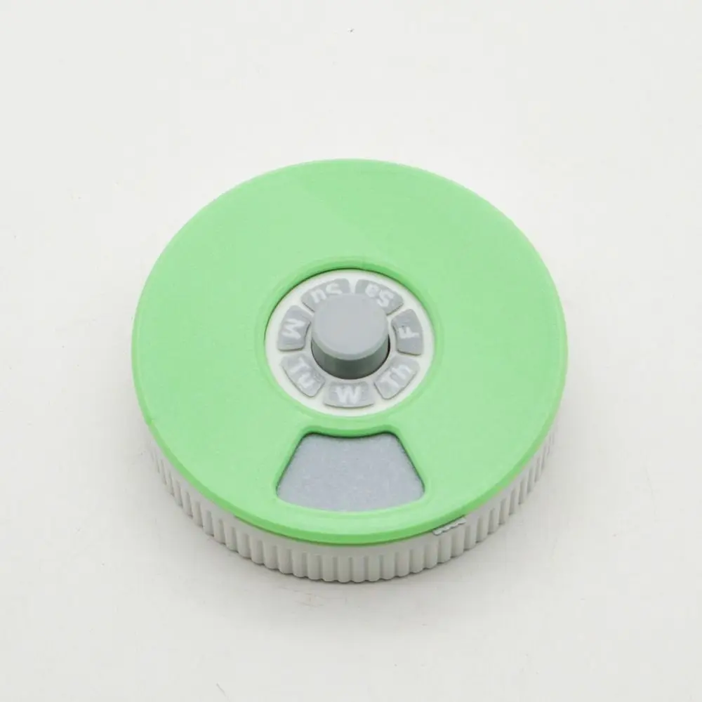 

3D Printed Pressing Rotating Medicine Box Grid Design Portable Daily Pill Box Pill Dispenser Compact Weekly Pill Case