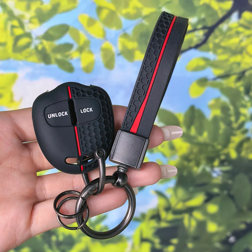 Housse antidérapante en nid d'abeille pour clé de voiture, avec porte-clés, pour Mitsubishi Evolution Lancer EX Grandis Outlander Triton Pajero ASX