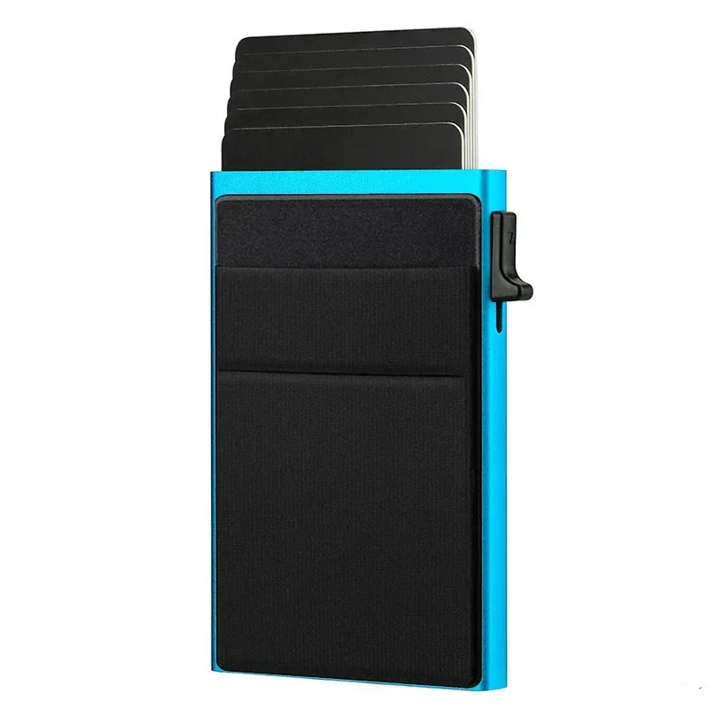 Rfid Anti Blocking Smart ID Bank Creditcardhouder Portemonnee Metaal Dun Slank Heren Dames Pop-up Minimalistische metalen kaarthouder