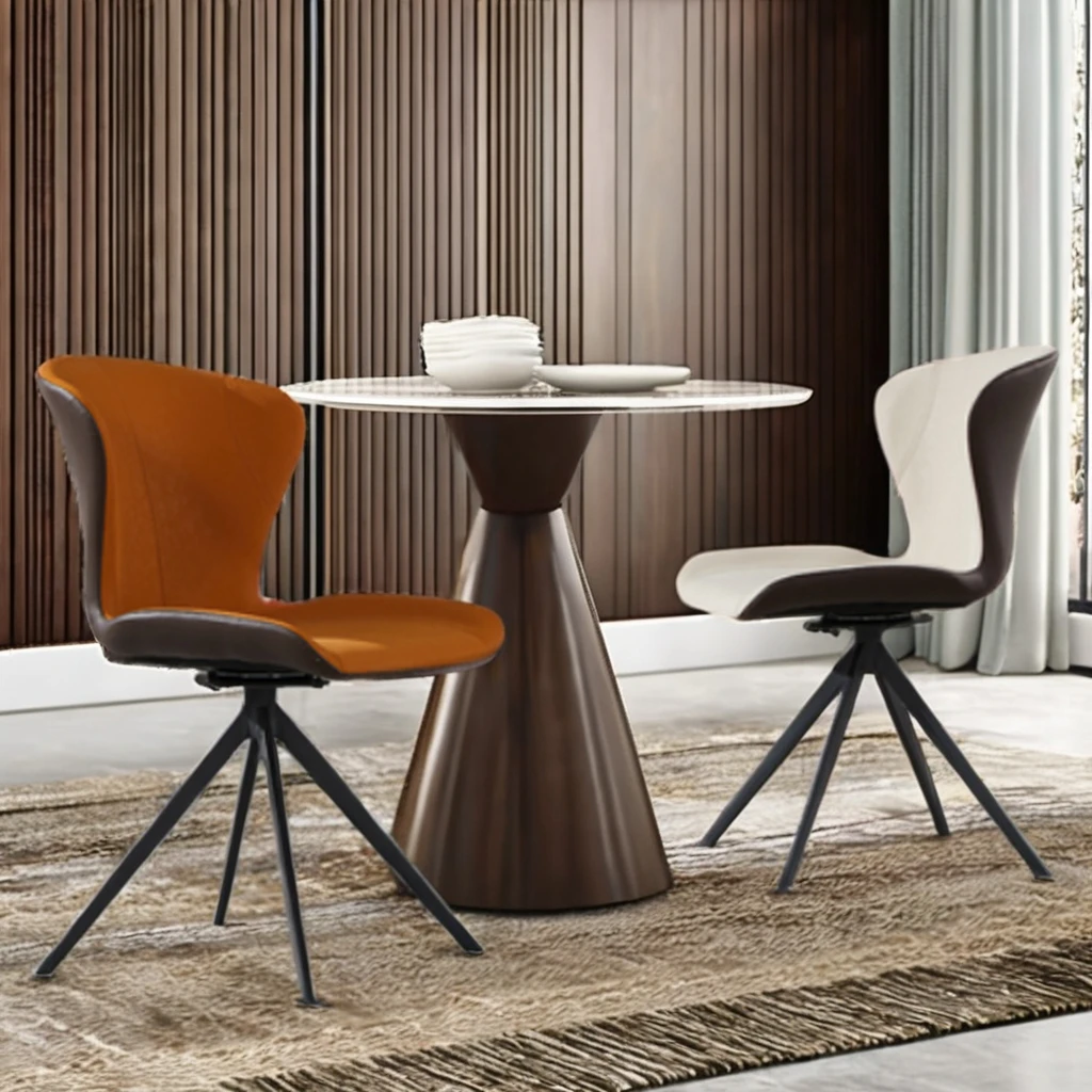 Modern Luxury Nordic Dining Chairs for Home Hotel Fabric Revolving Convertible for Restaurant Apartment Dinning Room Furniture