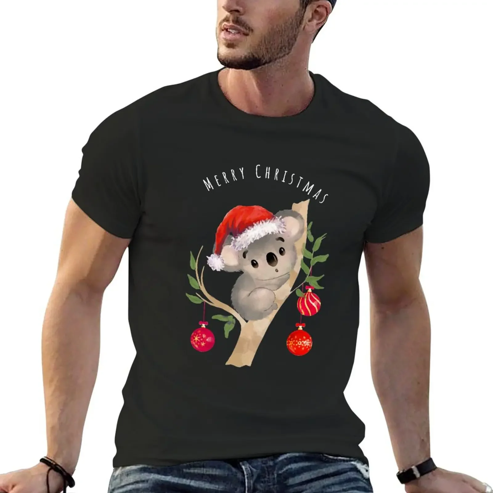 Koala christmas merry christmas T-Shirt vintage clothes blanks for a boy funny t shirts men