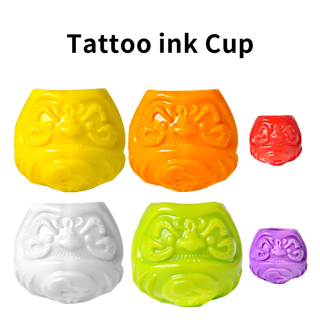 Tattoo Ink Cups POSEIDON Daruma Tattoo Ink Cups For Permanent Makeup Tattoo Machine Disposable Tattoo Ink Cups Tattoo Supplies