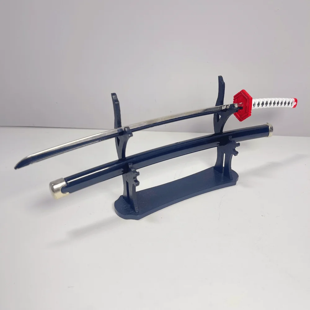 Espada de metal katana demon slayer tomioka giyuu, 7 polegadas, sabre samurai original, faca ninja, sabre katana, acessórios de cosplay, brinquedo adereço