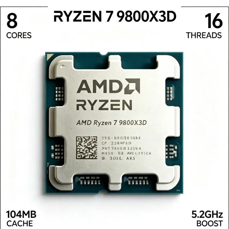 AM5 Motherboard Matching Tray CPU AMD Ryzen7 9800X3D 96MB Large L3 Cache 4.7GHz DDR5 Processor No Fan