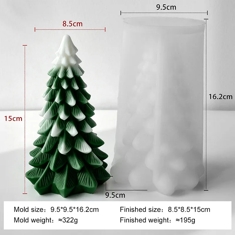 DIY Weihnachtsbaum-Serie Silikonform Handgemachte Aroma-Kerzen Gipsform Weihnachtsdekoration Kerzenherstellungszubehör
