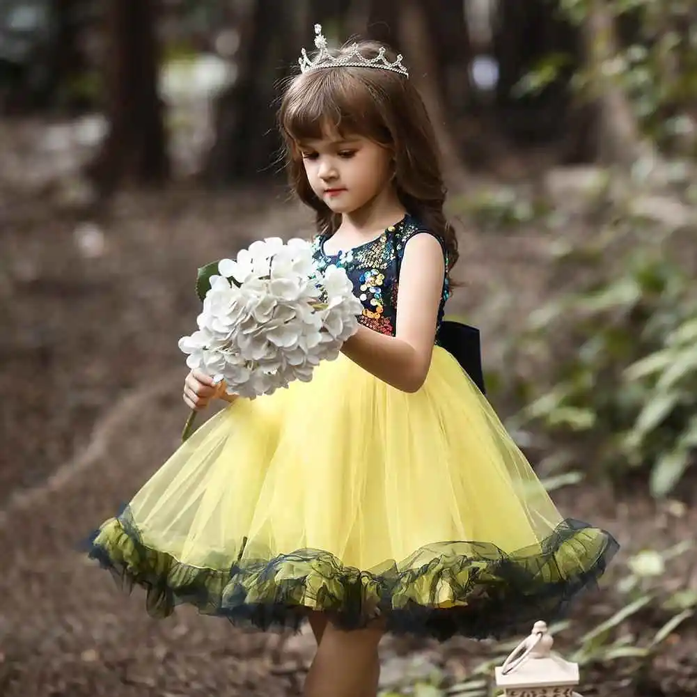 Princ sle saia de tule bordada infantil dr cross-border verão menina glitter casamento dr saia fofa