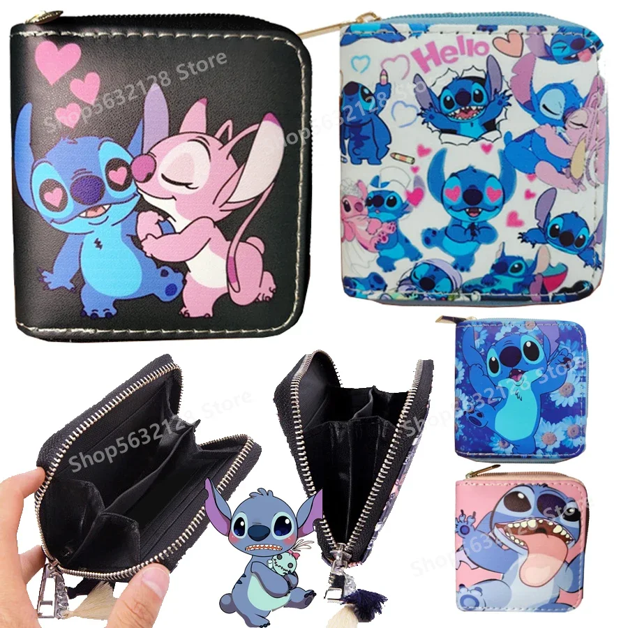 Stitch Disney Portemonnee Cartoon Lilo & Stitch Anime Bedrukt Korte Portemonnee Luxe Meerlaagse Kaarthouder Portemonnee Voor Kindercadeau