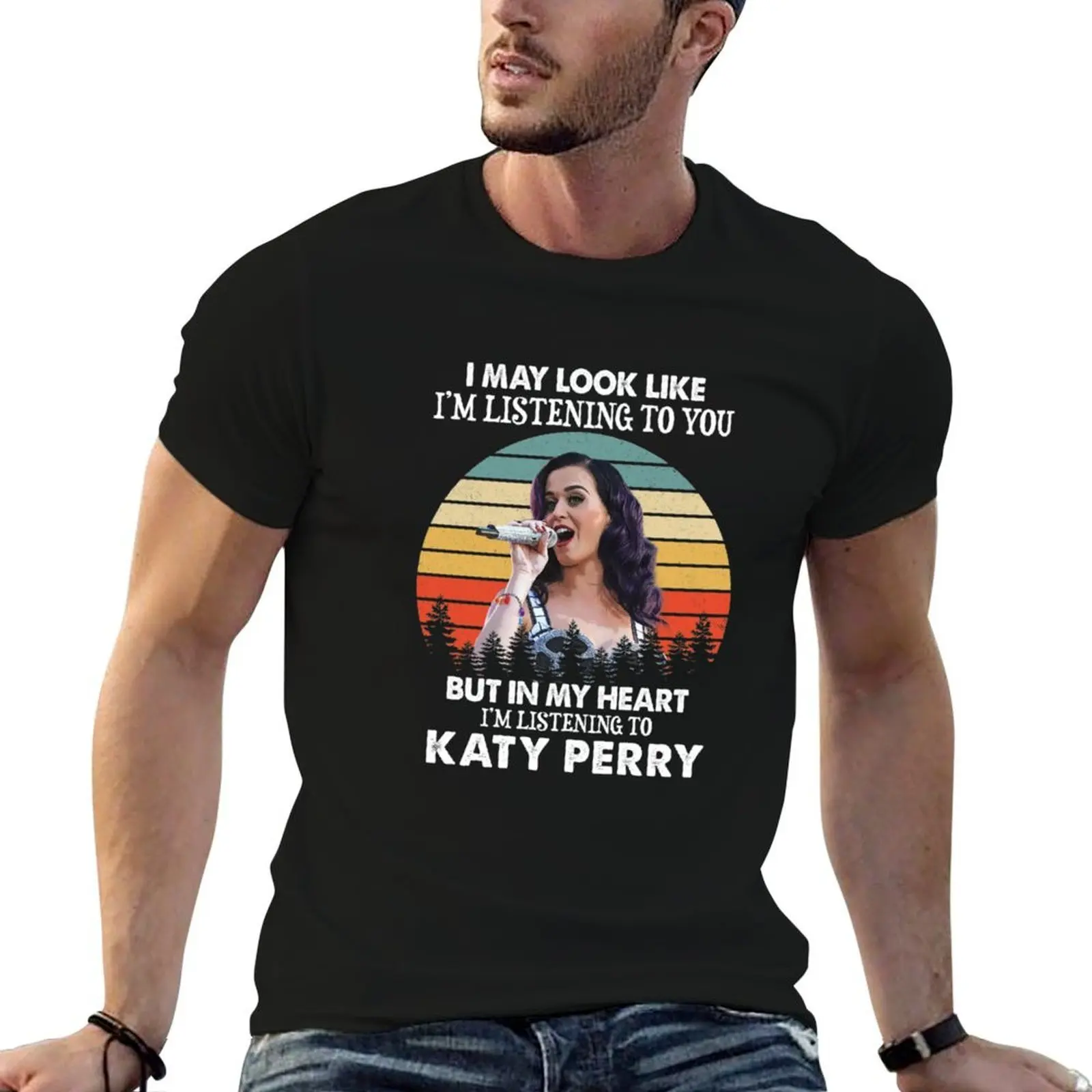 I May Look Like I_m Listening To Katy Perry Vintage T-Shirt vintage anime shirt boys animal print tee shirts for men