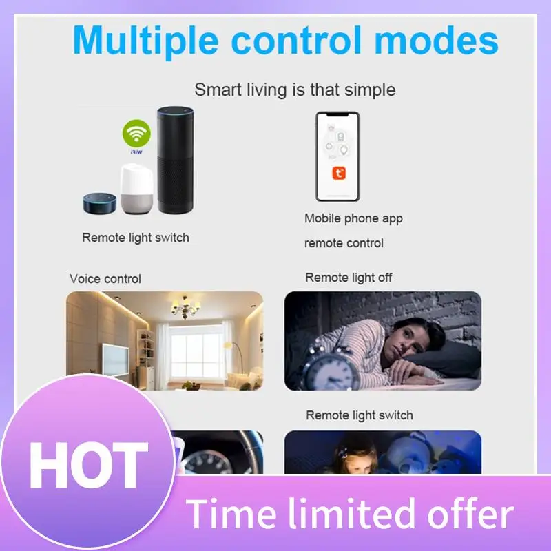 

Tuya Smart Switch Wifi DIY Timer+Remote AC 85V-250V 4CH RF Smartlife Home Automation Module Replacement For Alexa Google Home