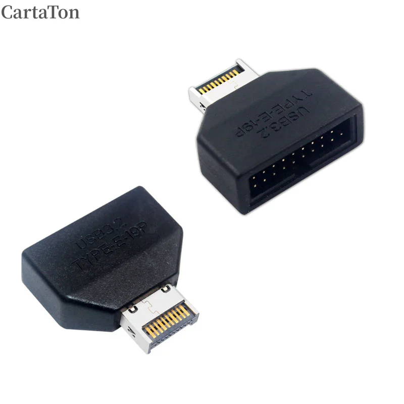 Type E to USB 19/20 PIN Converter Adapter USB3 USB2 Type C for Mainboard PC Case Front Panel to Type E Vertical Extend Plug