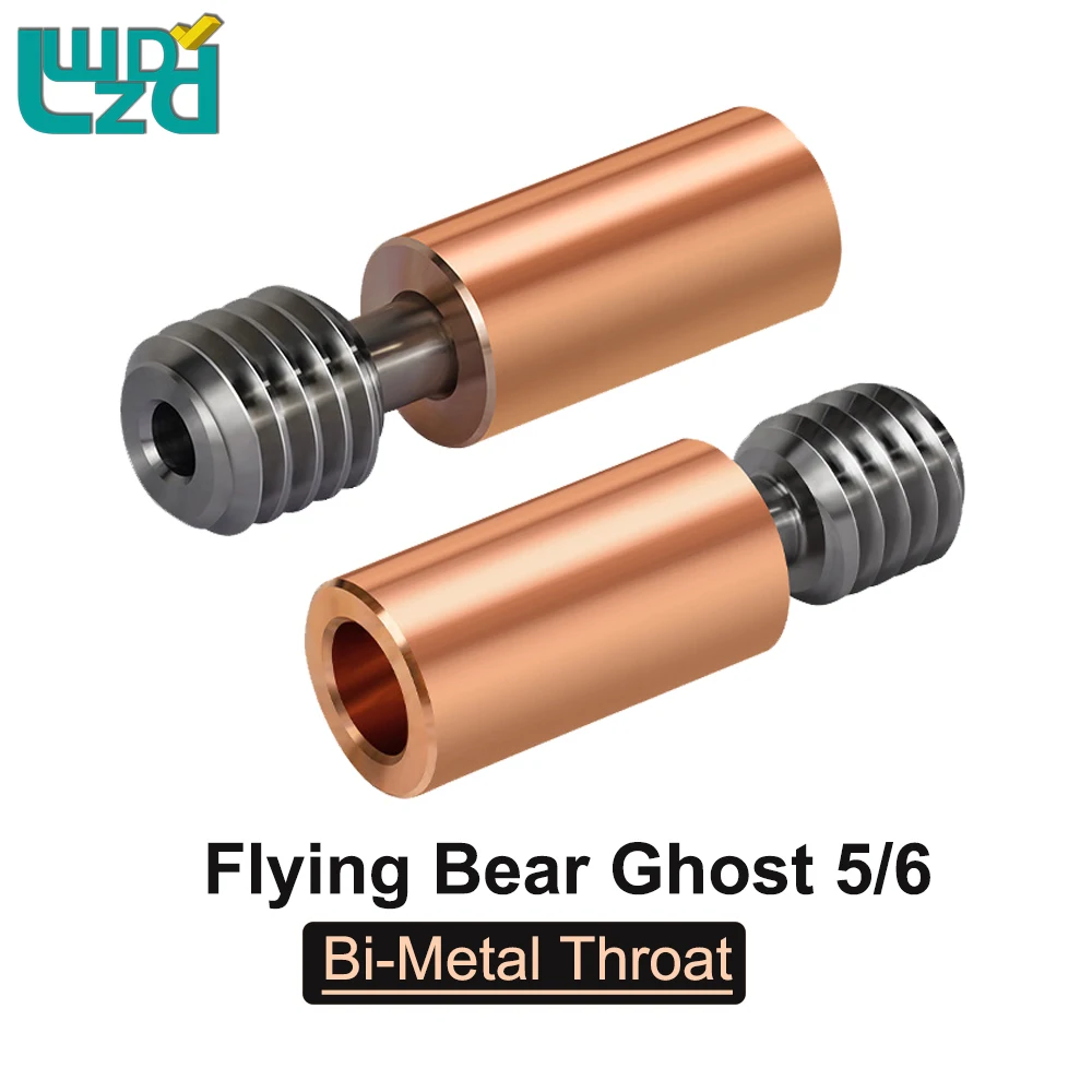 Flying Bear Ghost 5/6 Bi-Metal Heat Break Titanium Alloy copper Throat All Metal Throat Smooth Thread Heatbreak 3D Printer Parts