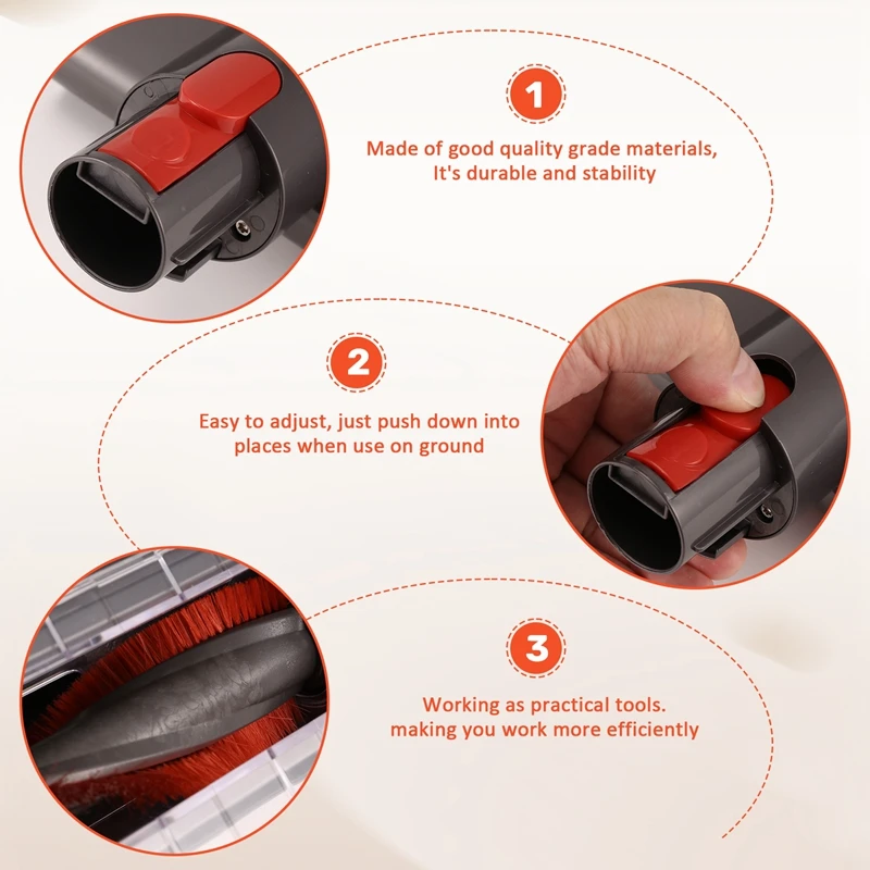 Abkb ferramenta motorizada cabeça da escova para dyson v7 v8 v10 v11 v15 vara aspirador de pó remoção ácaro cabeça sucção peças