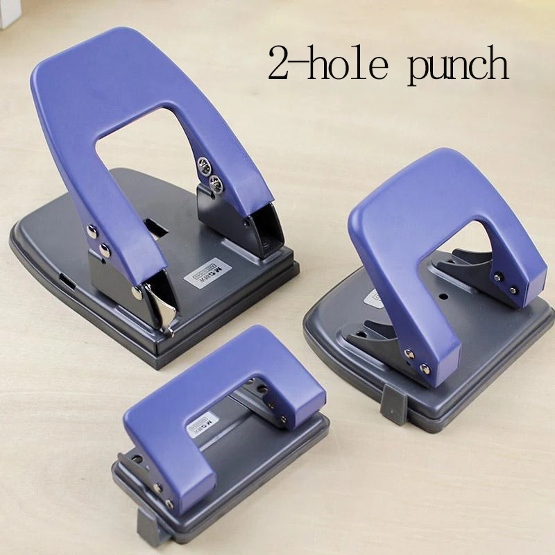 M&G 이중 구멍 펀치, 휴대용, 10/20/30 페이지 바인딩용, 구멍 간격 8mm(자), 탈착식 베이스, 학생에게 적합