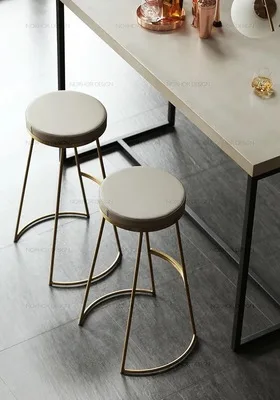 Nordic bar chair personalized high chair creative metal home bar stool golden dining chair and table