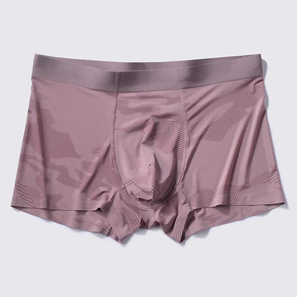 남성용 얇은 쿨 아이스 실크 브리프 복서, 심리스 스포츠 속옷, 심플 친밀한 섹시 투명 남성 언더팬츠 복서 반바지