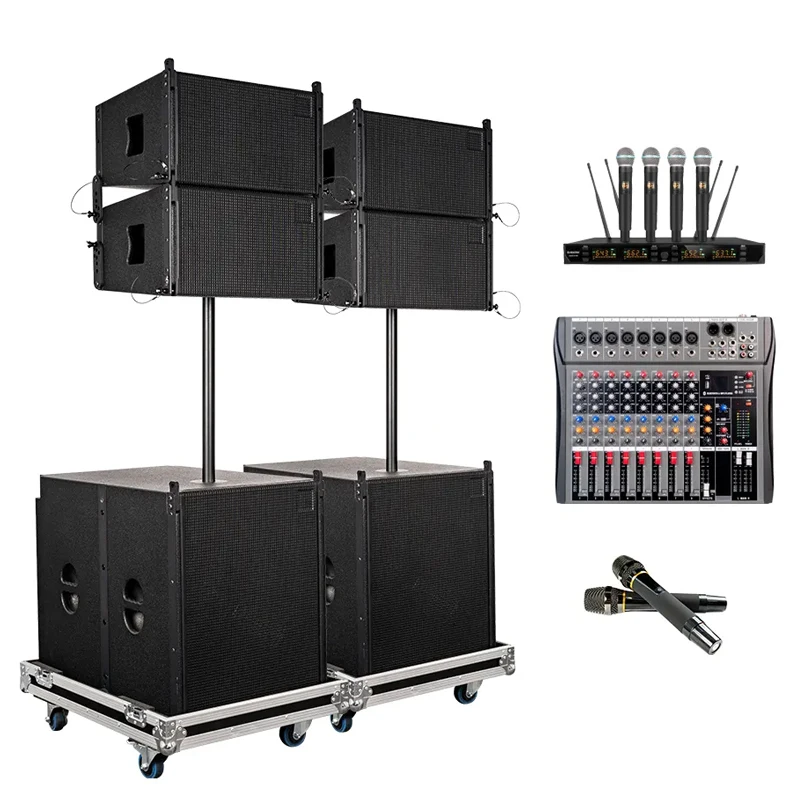 

Hot Sale Professional Line Array Speaker Flight Case System Sound System Audio Outdoor Concert Stage Active Line Array Speakers
