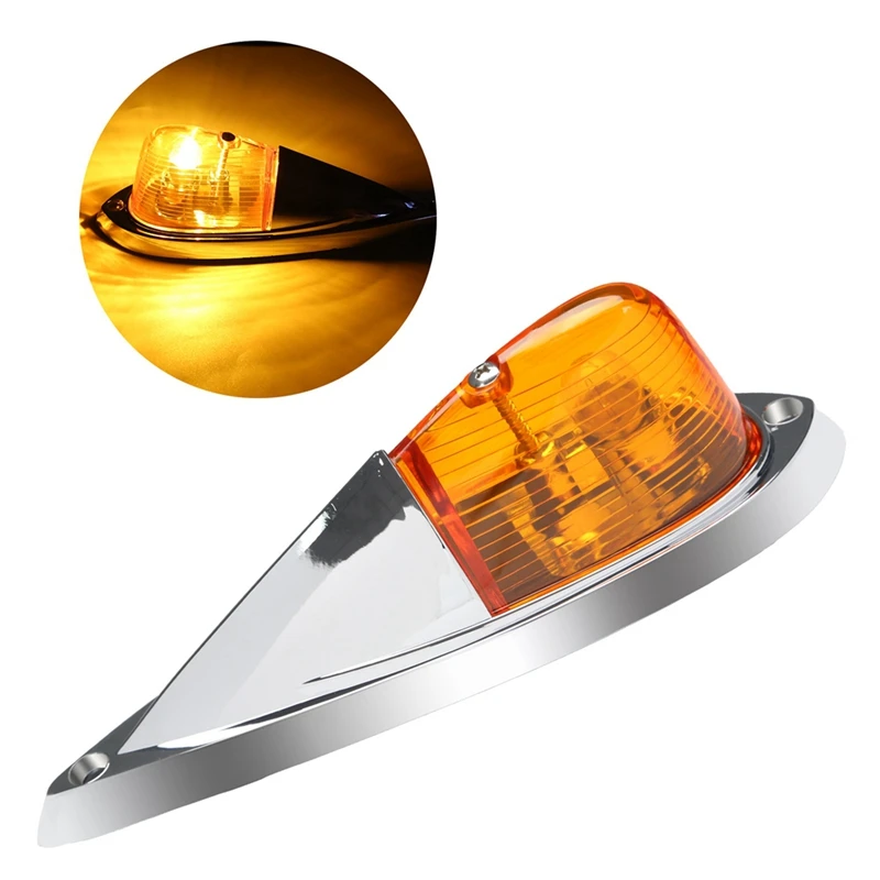 DC 12V Amber Teardrop Cab Light Cab Marker Light Front Rear Top Clearance Roof Running Light Wiring Pack For Truck Van Parts