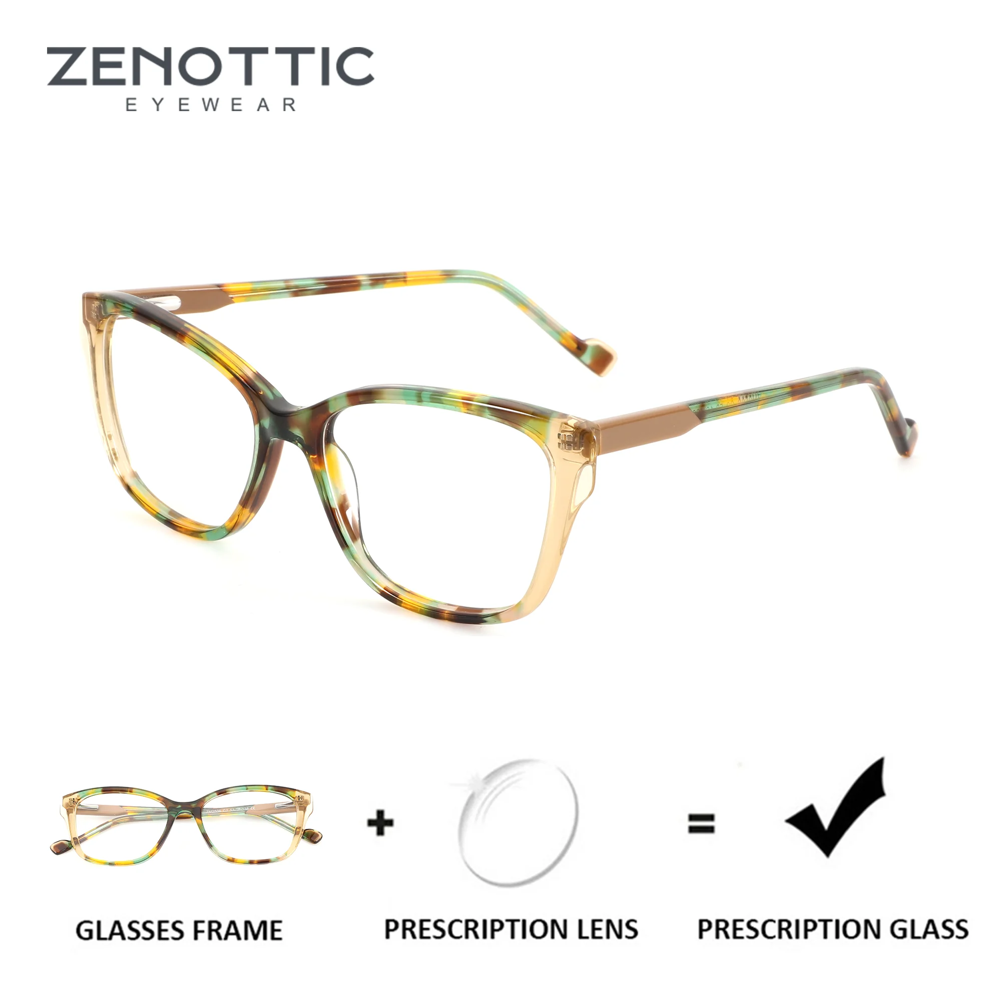 

ZENOTTIC (размер XXS) модные круглые очки из ацетата для женщин, оптические линзы для коррекции близорукости, прогрессивные очки