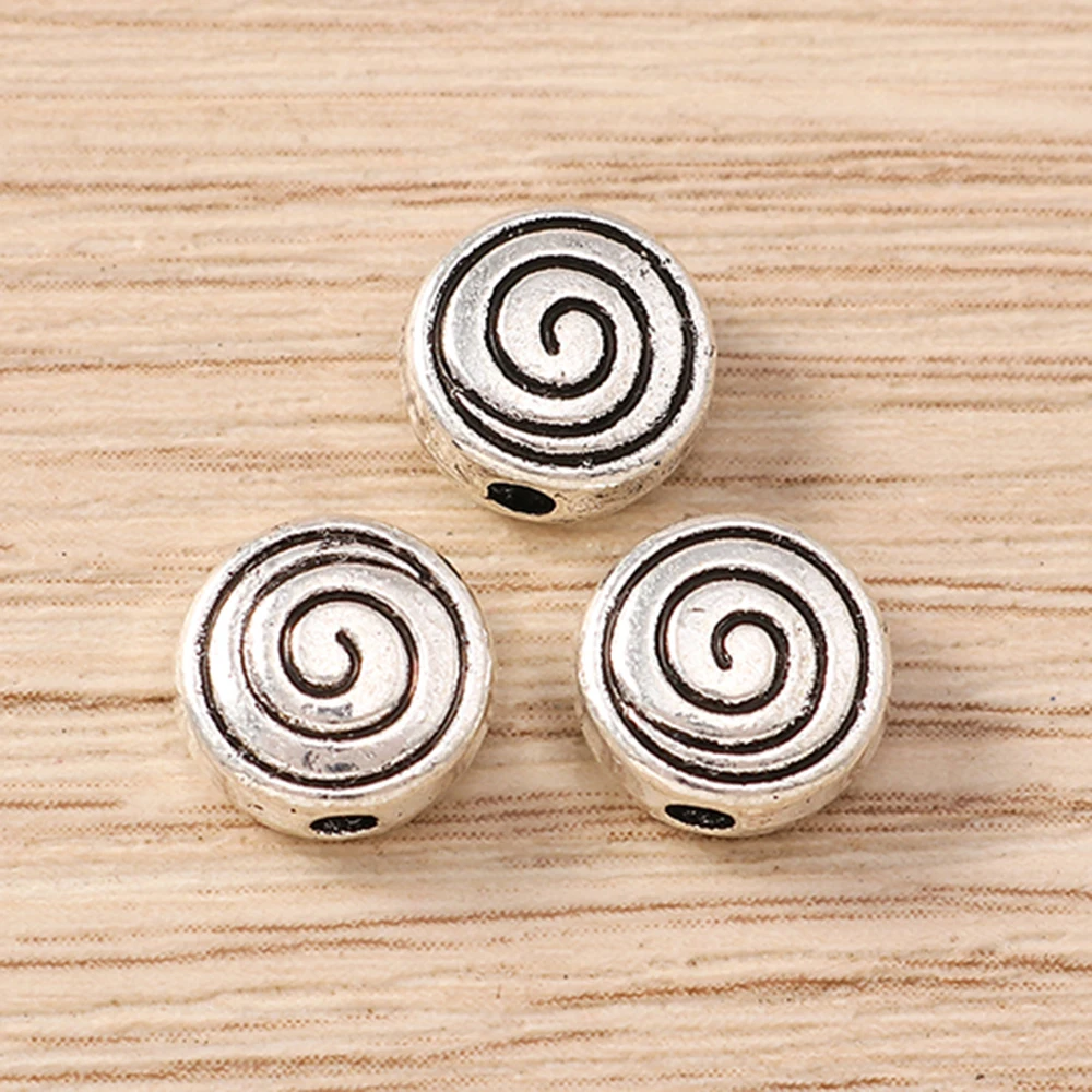 Tusember 30 Stück 8-mm-Legierungsanhänger, Metall-Spiral-Charms, Perlen für DIY-Handgemachte Halsketten, Ohrringe, Schmuckherstellung, Zubehör – Detail 3