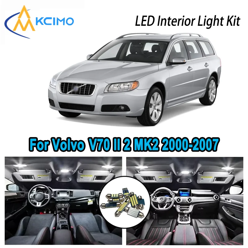 

For Volvo V70 II 2 MK2 2000-2007 2001 2002 Premium Bright LED Interior Dome Map Trunk Light Kit Car Led Lamps Canbus No Error
