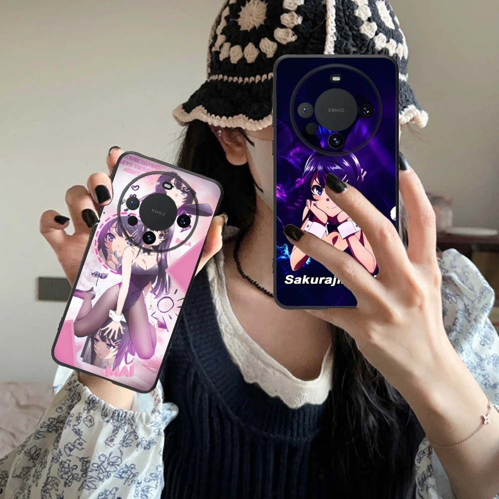 Anime Sakurajima Mai Mobile Cell Phone Case for Huawei Mate 60 50 40 30 20 10 Pro Plus Lite E 5G Black Soft Phone Cover Shell