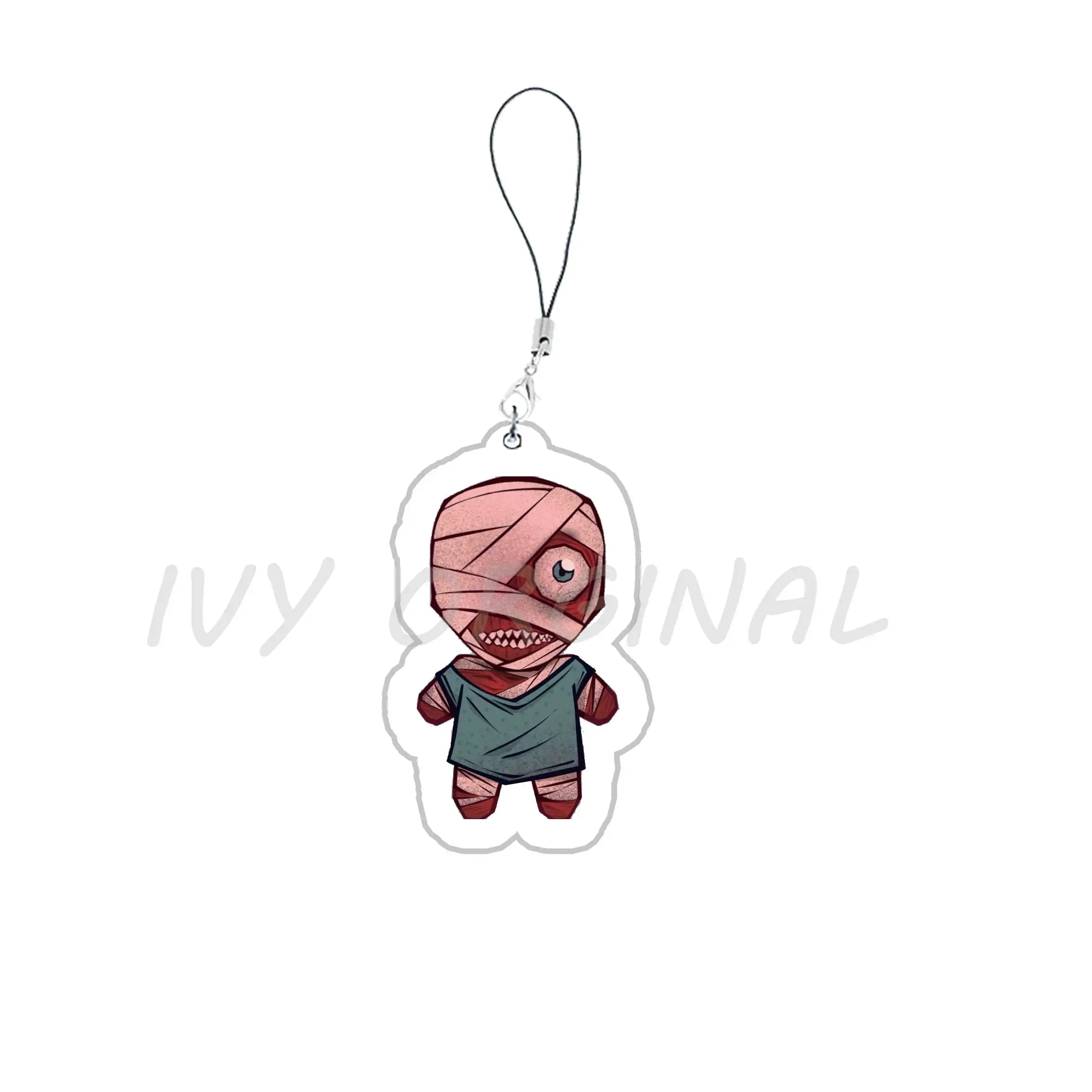 Hot Horror Game Chibis Mobile Phone Charms Cute Arcylic Jimmy Curly Anya Sallyface Small Phone Chain Keychain Friends Gamer Gift