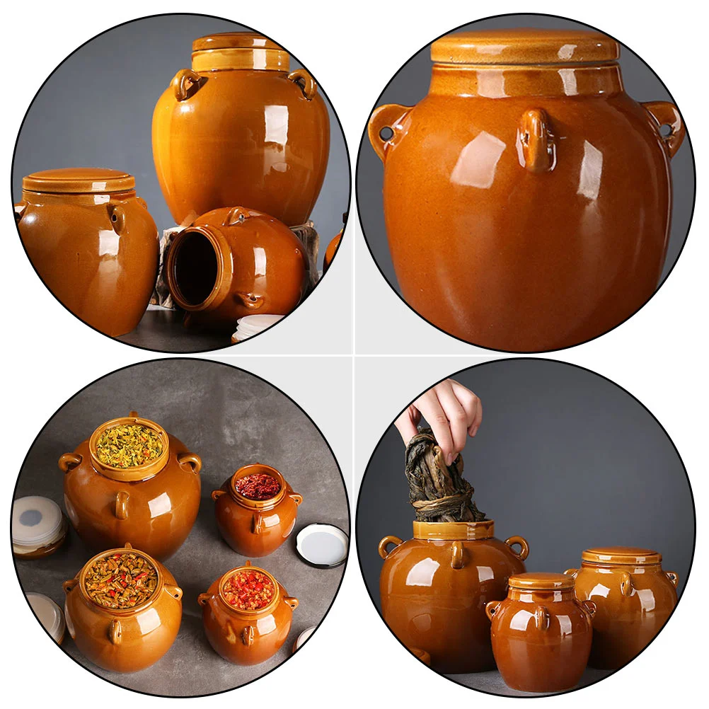 Jar Storage Pickle Fermenting Ceramic Fermentation Kit Pickling Pot Jars Kimchi Sauerkraut Mason Making Containers Lock